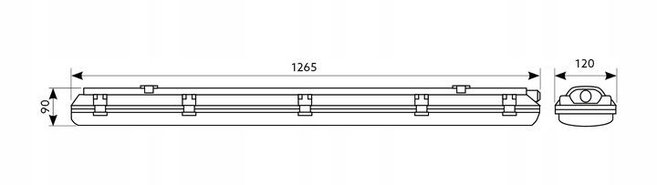 Oprawa hermetyczna lampa 120cm + 2x Świetlówki LED SuperLED