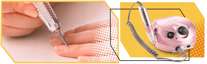 FREZARKA DO PAZNOKCI MANICURE PEDICURE 65W PROFESJONALNA MOCNA zestaw frezy