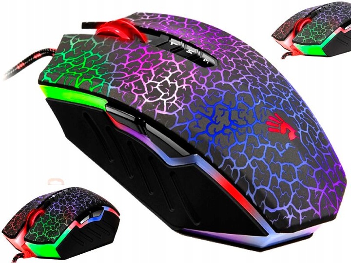 MYSZKA PODŚWIETLANA GAMINGOWA DLA GRACZY A4TECH A70 PRZEWODOWA + PODKŁADKA