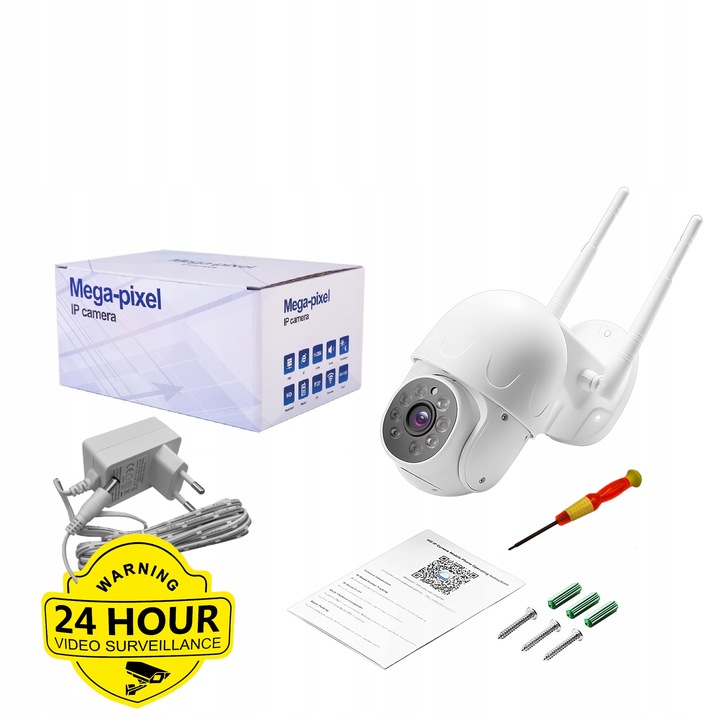 Kamera IP WiFi SMART Obrotowa Zewnętrzna Bezprzewodowa MONITORING Domu 4MPx