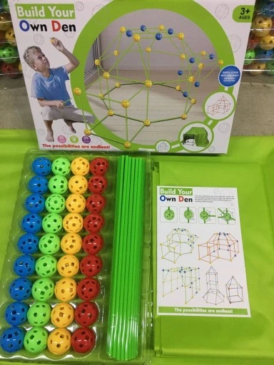 Klocki Konstrukcyjne Słomki Patyczki Zestaw do Budowania Bazy Namiotu