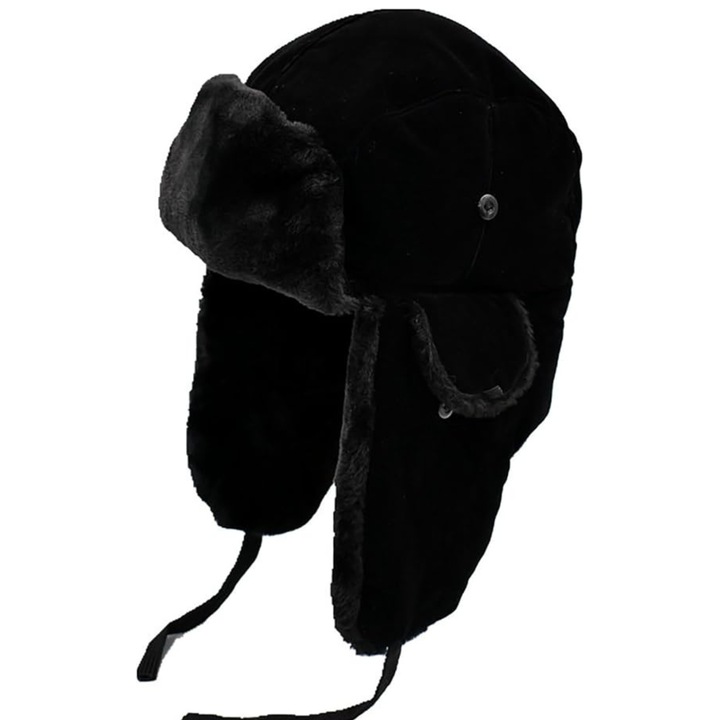CZAPKA ZIMOWA MĘSKA CIEPŁA Z FUTERKIEM NA ZIMĘ NAUSZNIKI USZATKA