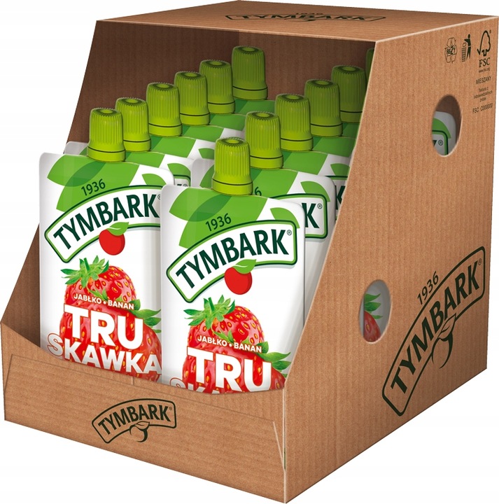 Tymbark Mus 100% truskawka jabłko banan marchew 120 g x 12 sztuk
