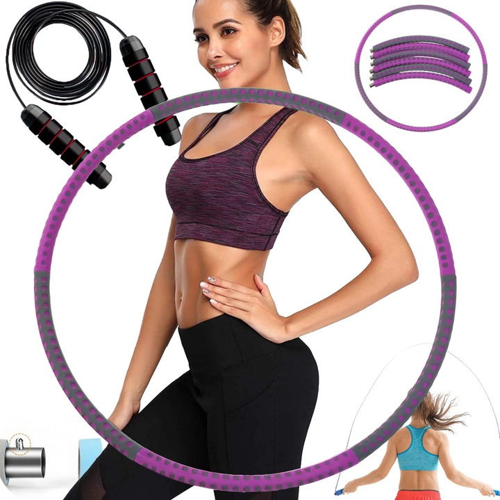 HULA HOP HULAHOP ODCHUDZAJĄCE METALOWE GĄBKOWE + SKAKANKA GRATIS