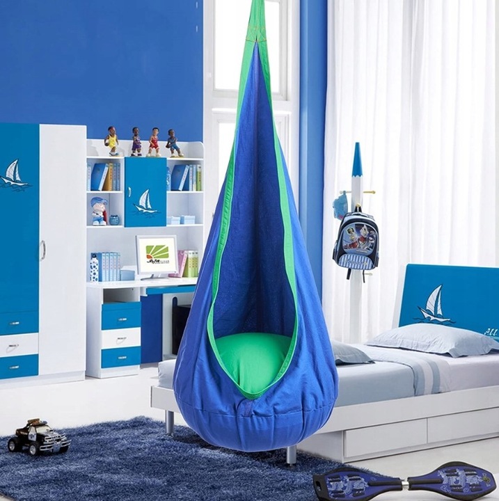 KOKON HUŚTAWKA FOTEL WISZĄCY DLA DZIECI + MOCOWANIE DO POKOJU OGRODU 100KG