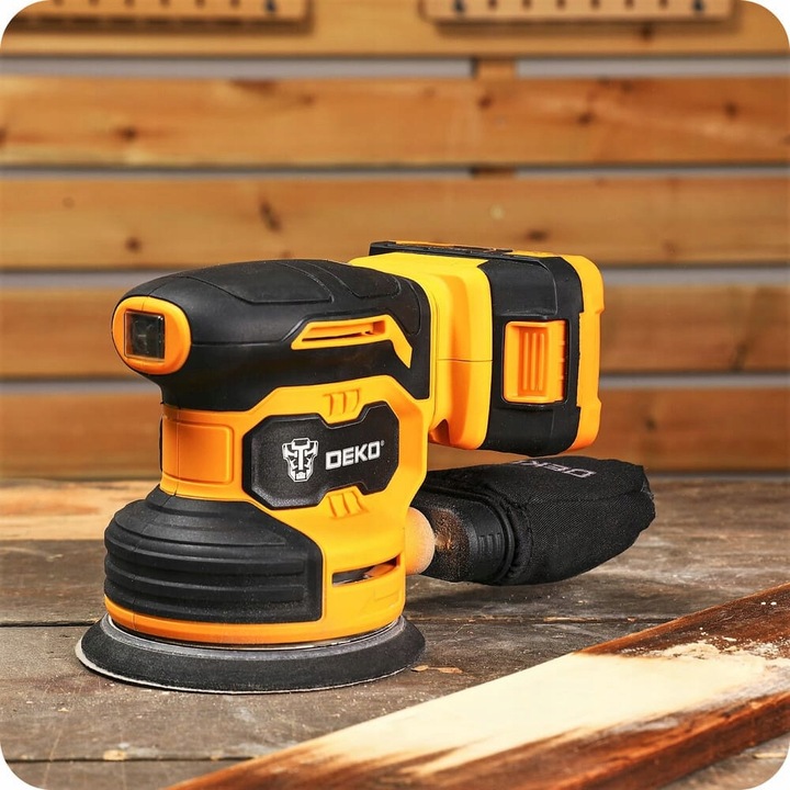 SZLIFIERKA OSCYLACYJNA MIMOŚRODOWA AKUMULATOROWA REGULACJA AKUMULATOR DEKO