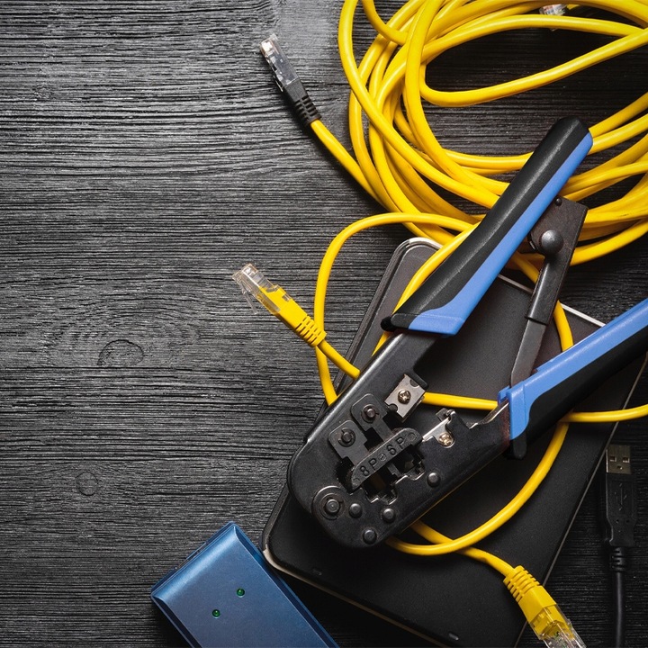 TESTER SIECIOWY ZACISKARKA STRIPPER WCISKACZ WTYKI RJ45 ZESTAW XXL + ETUI