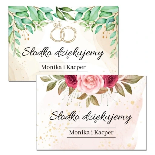 45 sztuk Naklejki okolicznościowe weselne chrzest komunia mix wzorów