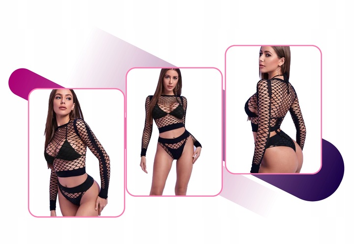 BODYSTOCKING SIATKA KOMBINEZON EROTYCZNY + MAJTKI