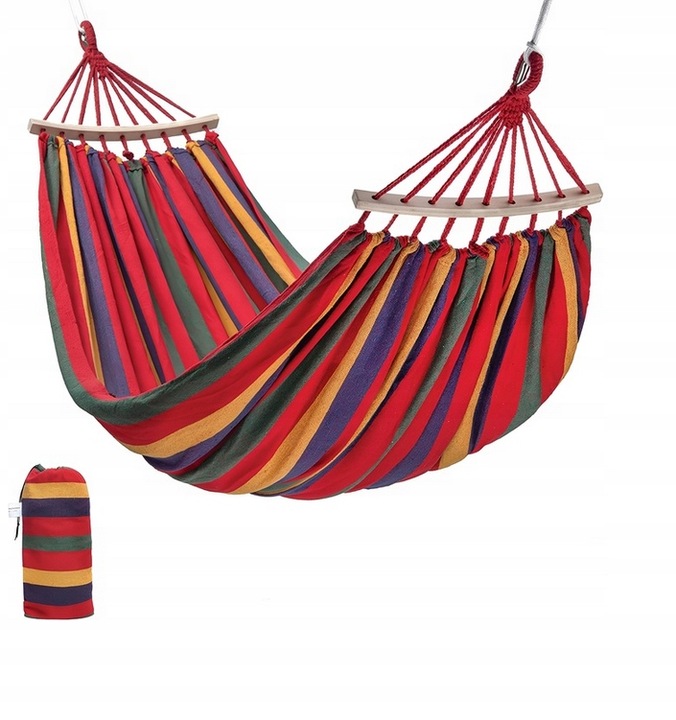 HAMAK XXL 2-OSOBOWY ZE STELAŻEM 260x160 150KG czerwony