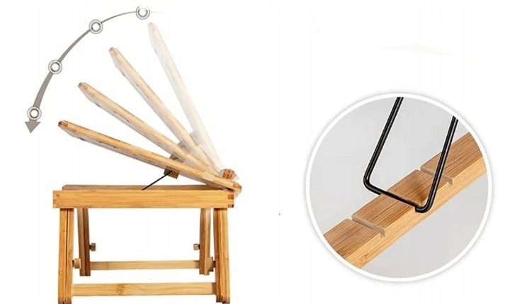 STOLIK pod LAPTOPA do ŁÓŻKA KOMPUTER PODSTAWKA PÓŁKA DREWNIANY REGULOWANY