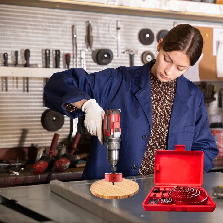 OTWORNIC DO DREWNA ZESTAW FREZÓW 19 - 127 MM 16 ELEMENTÓW HOLDX