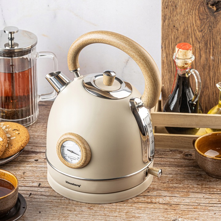Czajnik elektryczny 1,8L Klausberg KB-7906 RETRO z Termometrem Beżowy