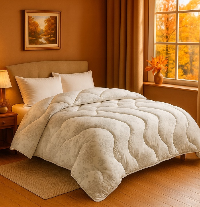 Kołdra na jesień 220x200 Całoroczna Ciepła Puszysta Kwiaty Polska Jakość