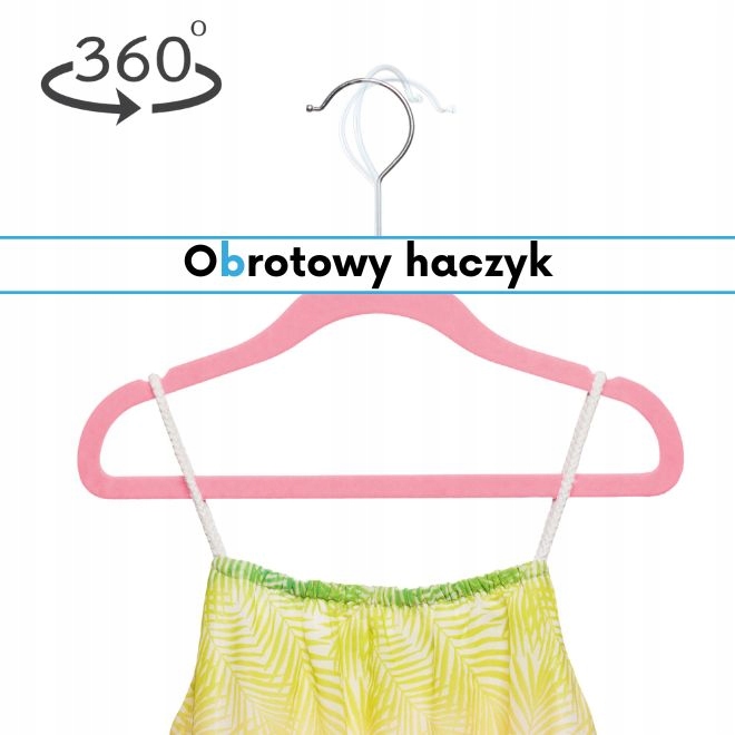 WIESZAK NA UBRANIA DZIECIĘCE WELUROWY x20 WIESZAKI DO DZIECIĘCYCH