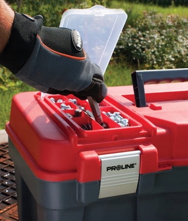 Narzędziowa skrzynka do przenoszenia aluminiowe zaczepy Proline