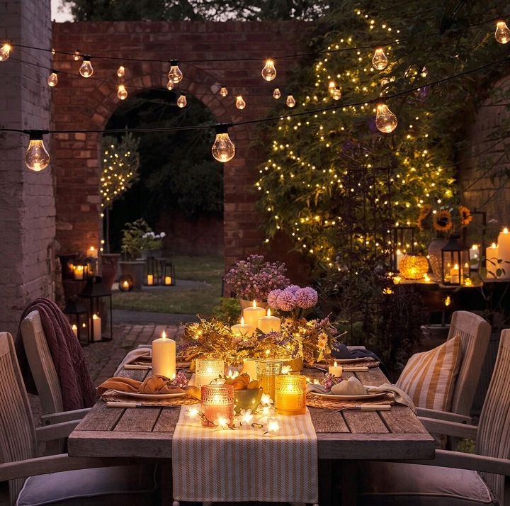 Girlanda Ogrodowa Świetlna 10m+10x Żarówka LED 1W Zewnętrzna Wodoszczelna