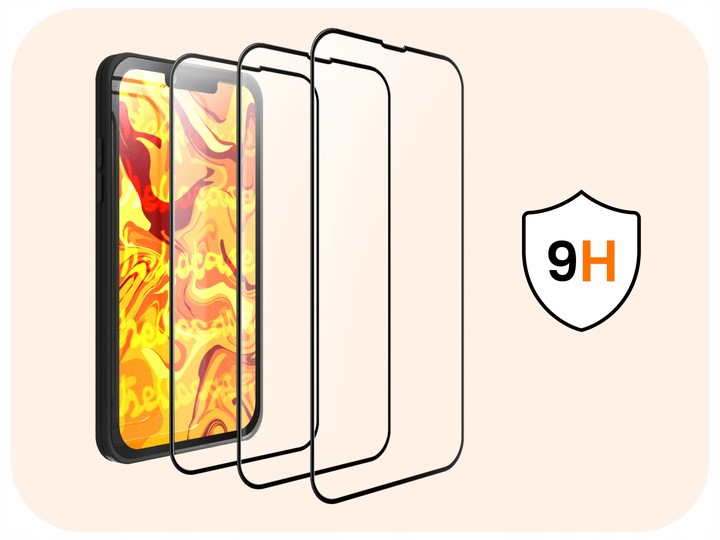 3-PAK Szkło Hartowane do Apple iPhone 13 / 13 Pro / 14 / 16e (na ekran, 5D)