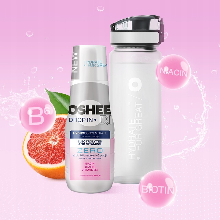 2x Hydrokoncentrat OSHEE Drop In ZERO Elektrolity Witaminy Grejpfrut