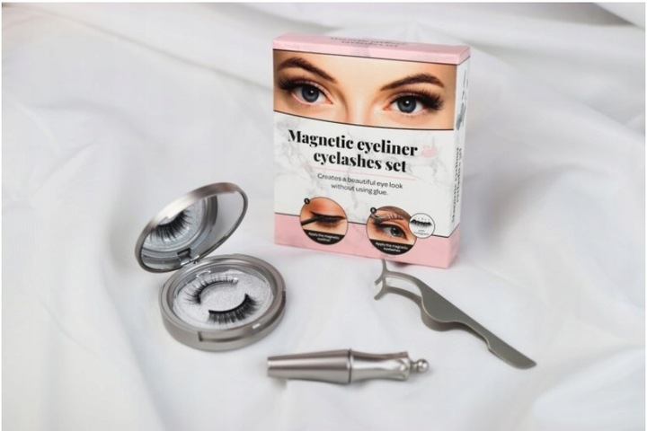Rzęsy magnetyczne długie + eyeliner +pęseta