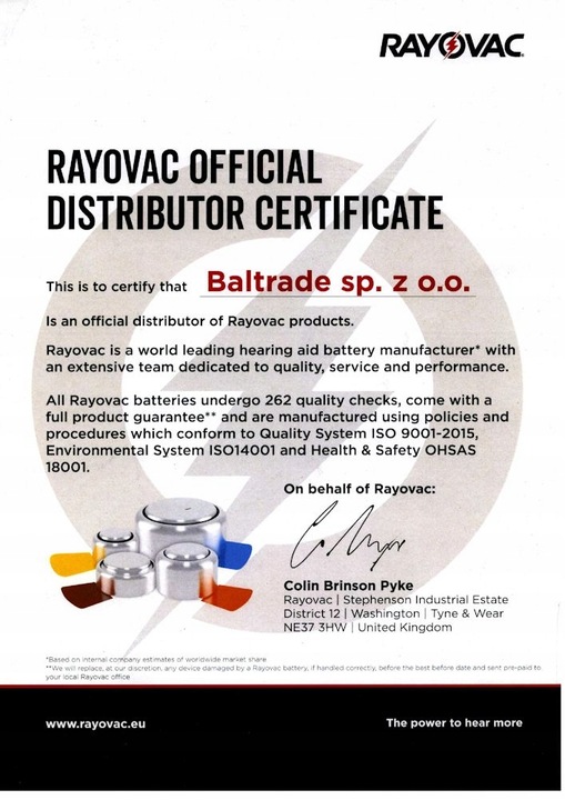 Baterie do aparatów słuchowych - RAYOVAC EXTRA - 312 / PR41 - 60 sztuk