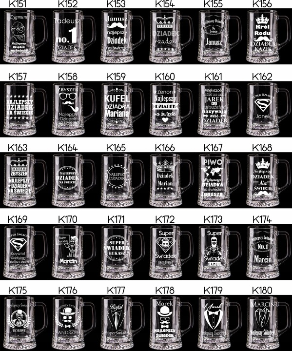 KUFEL DO PIWA Z GRAWEREM 660 ml URODZINY PREZENT DZIEŃ OJCA KAWALERSKI