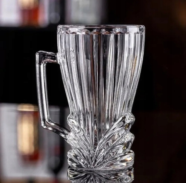 Komplet szklanek kryształowych do kawy LATTE herbaty z uchem VENUS 250 ml