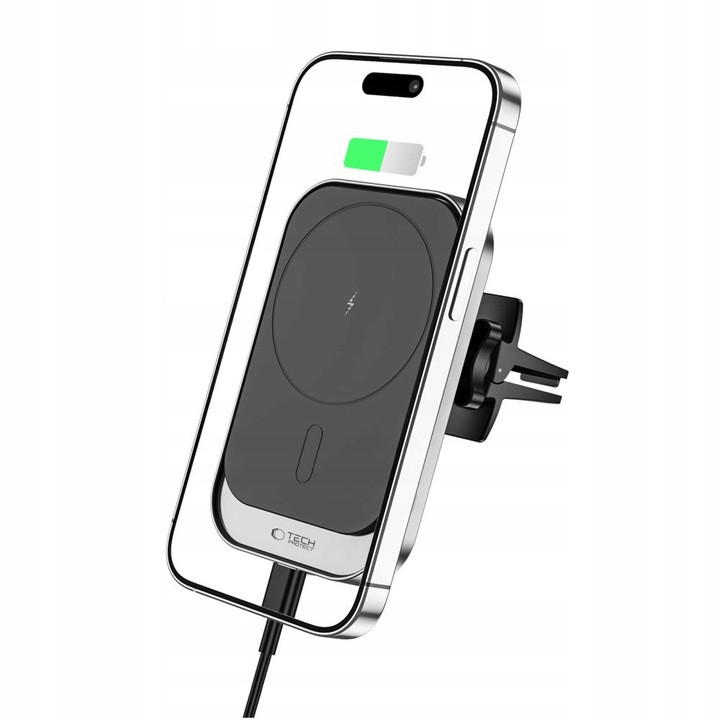 MOCNY WYTRZYMAŁY UCHWYT SAMOCHODOWY ŁADOWARKA INDUKCYJNA QI DO MAGSAFE