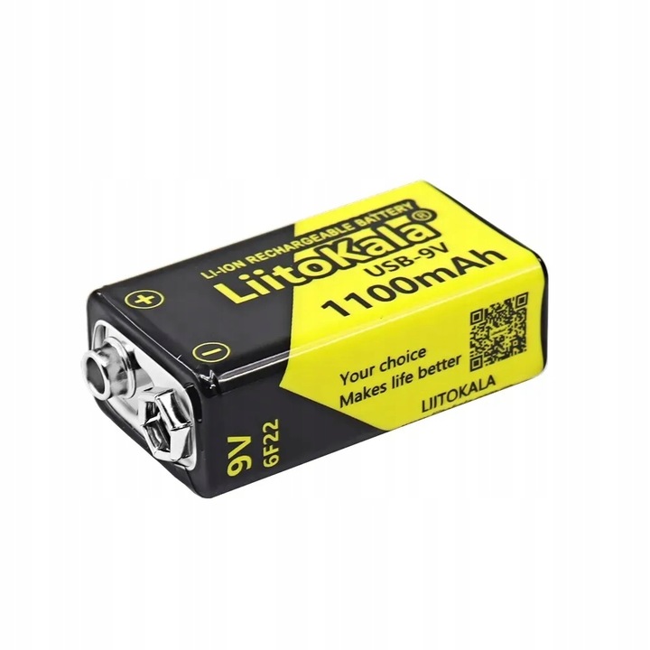 Akumulator Bateria LiitoKala 6F22 USB 9V 1100mAh Li-ion z USB typu C