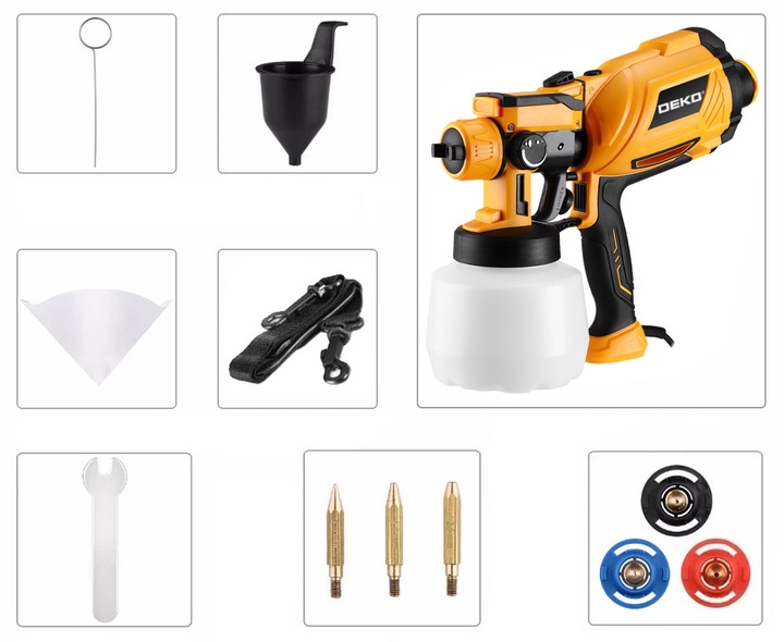 PISTOLET MALARSKI AGREGAT DO MALOWANIA ŚCIAN 3DYSZE 80 DIN ZESTAW XXL