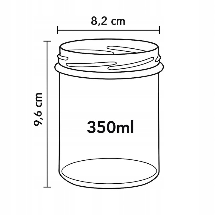 Słoik szklany prosty 350 ml na pasztet miód przetwory mięso + zakrywka