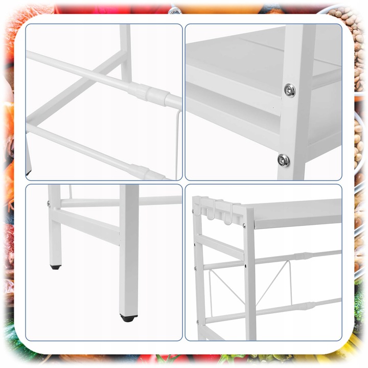 PÓŁKA NA MIKROFALÓWKĘ STOJAK REGAŁ KUCHENNY PRZYPRAWY REGULOWANA