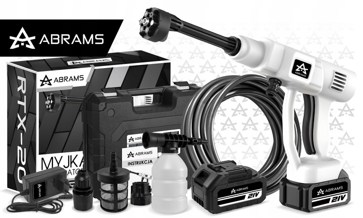 MYJKA CIŚNIENIOWA AKUMULATOROWA 60 BAR 2X AKU 21V 4AH MULTIFUNKCYJNA