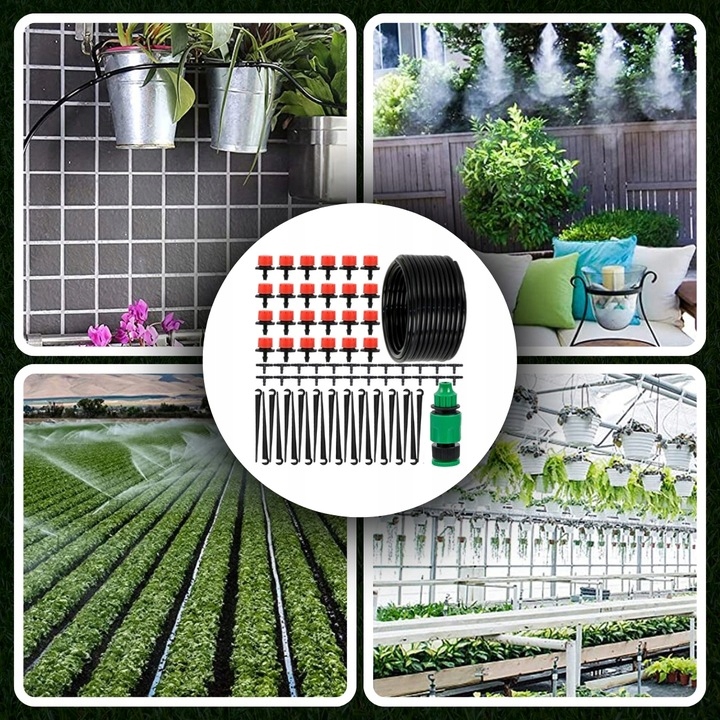 ZESTAW DO NAWADNIANIA KROPELKOWEGO SYSTEM DO KWIATKÓW ROŚLIN 25m + 30dysz