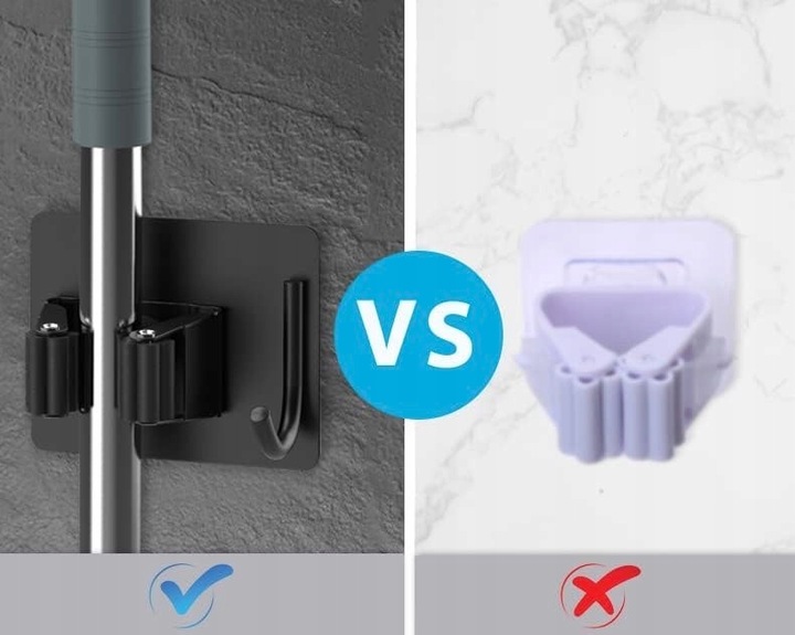 WIESZAK ścienny na Ręcznik Mop Miotła 4 SZTUKI Uchwyt do Łazienki i