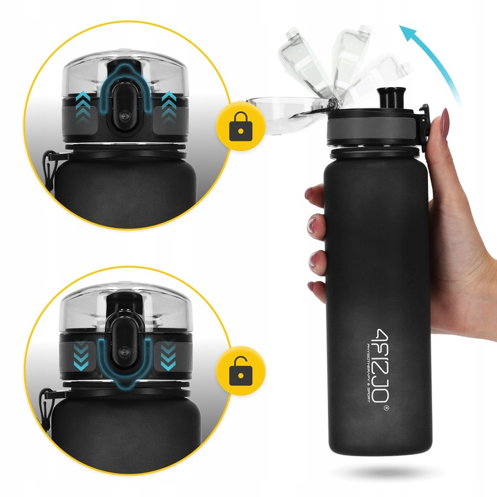 BUTELKA BIDON NA WODĘ NAPÓJ TRITANOWA SZCZELNA SPORTOWA Z PODZIAŁKĄ 650 ml