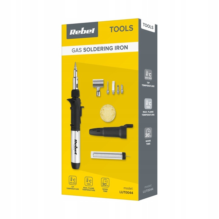 Lutownica gazowa zestaw (FK-062) 200°C - 500°C Rebel, opalarka palnik