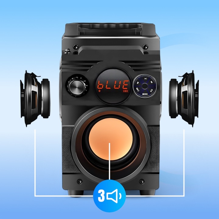 GŁOŚNIK BEZPRZEWODOWY BLUETOOTH PRZENOŚNY 800W MOBILNY Z RADIEM FM USB