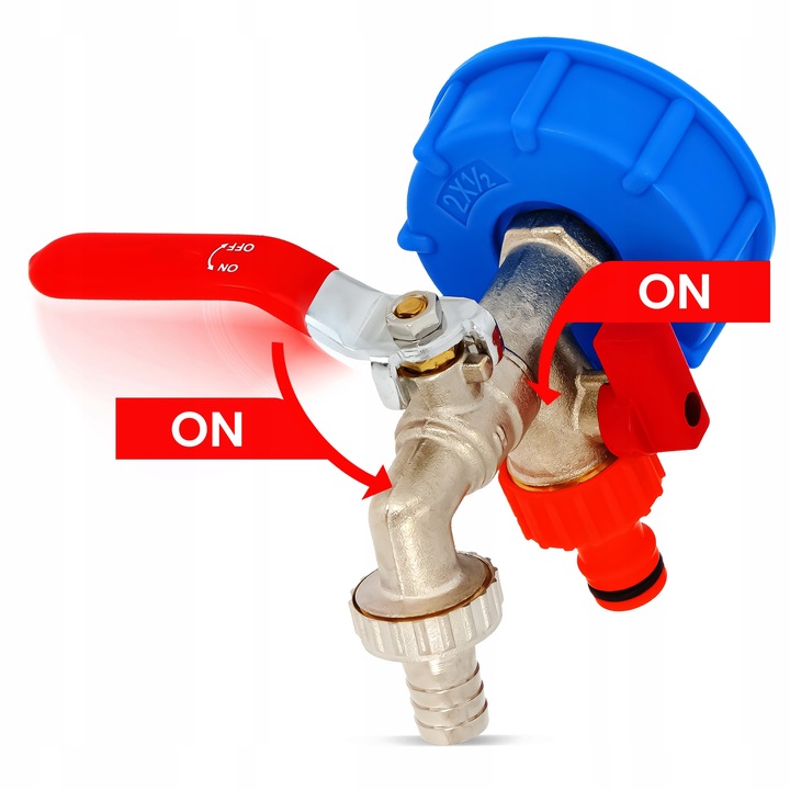 ZAWÓR MAUZERA KRAN CZERPALNY ZBIORNIKA IBC 1000l 3/4x1/2 SZYBKOZŁĄCZKA