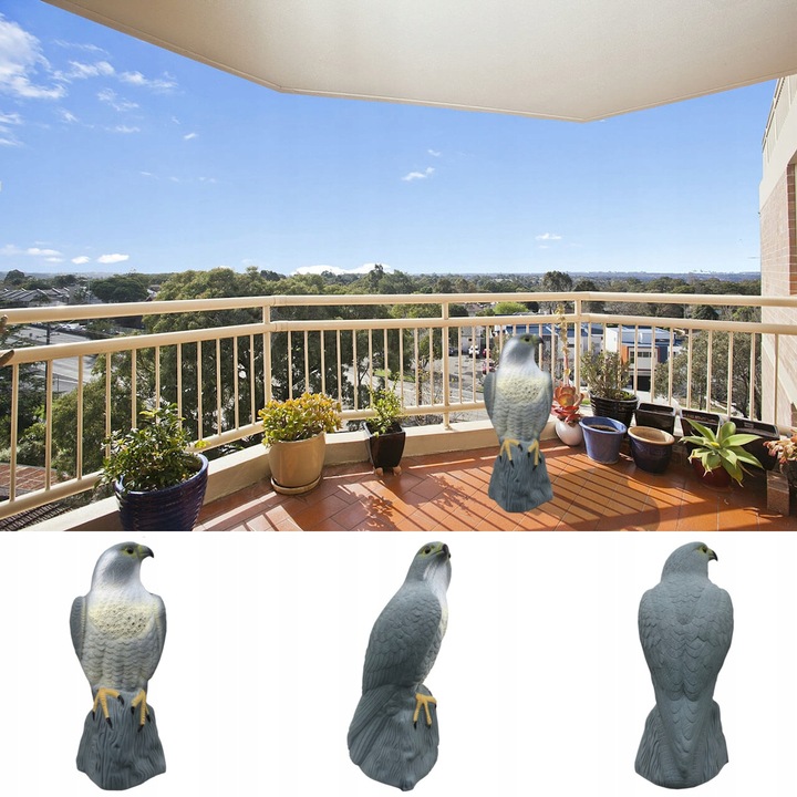 DUŻY ODSTRASZACZ PTAKÓW GOŁEBI SZPAKÓW SOKÓŁ na skale EFEKT BŁYSZCZĄCE