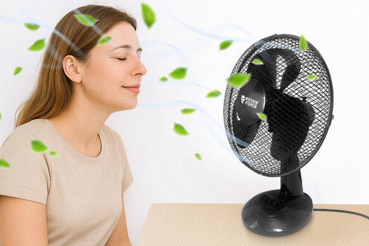 WENTYLATOR WIATRAK STOŁOWY STOJĄCY BIURKOWY OSCYLACJA CICHY MOCNY SKUTECZNY