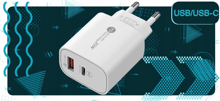 ZESTAW | SZYBKA ŁADOWARKA DO iPhone SIECIOWA USB TYPE-C + KABEL | 3000mA