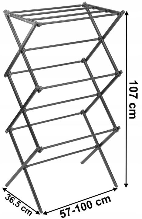 SUSZARKA NA PRANIE BIELIZNĘ UBRANIA STOJĄCA PIONOWA SKŁADANA TELESKOPOWA