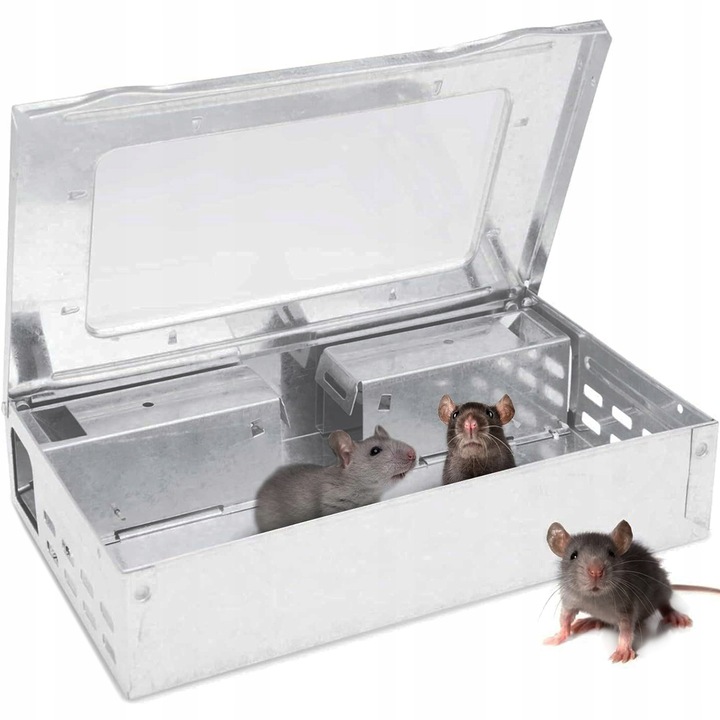 MYSZOŁAPKA ŻYWOŁAPKA PUŁAPKA NA MYSZY GRYZONIE ŁAPKA CHWYTACZ METAL