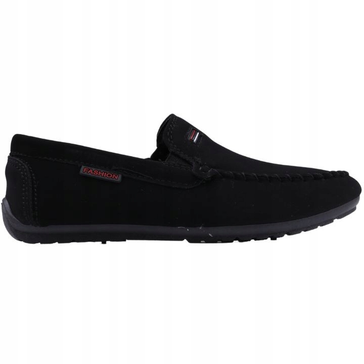 CZARNE MOKASYNY CHŁOPIĘCE PÓŁBUTY ZAMSZOWE WSUWANE BUTY NA KOMUNIĘ