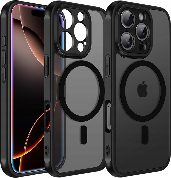 ETUI do IPHONE 16 Pro do Magsafe MATOWE MAGNETYCZNE WZMACNIANE + 2x SZKŁO