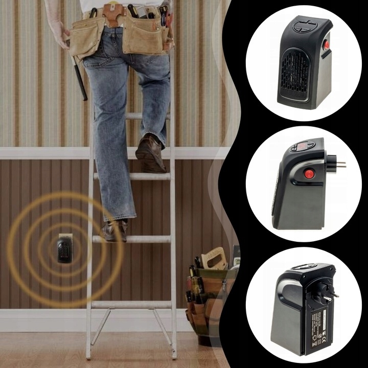 TERMOWENTYLATOR FARELKA ELEKTRYCZNA GRZAŁKA Z REGULACJA TEMPERATURY + TIMER