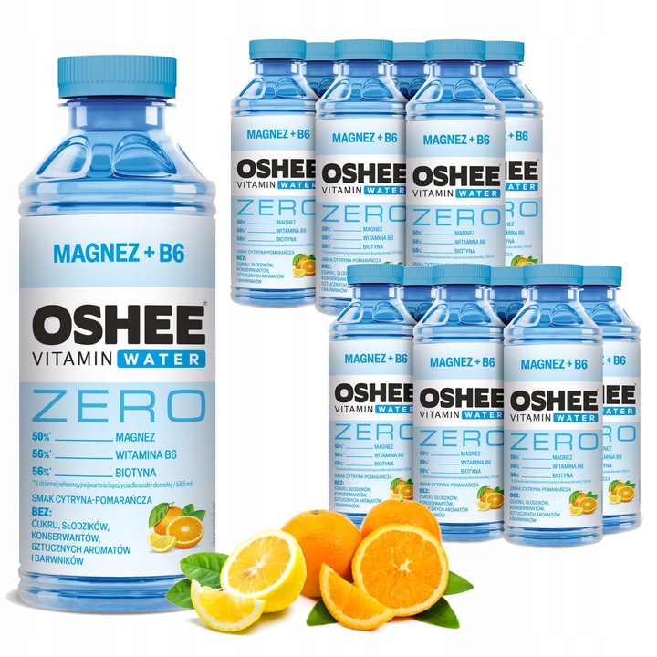 Oshee Zero Vitamin Water Magnez + B6 555ml x12