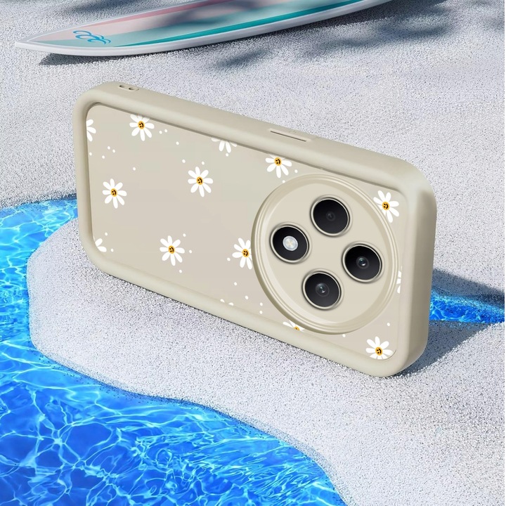 ETUI DO OPPO RENO 12 F 5G / 12 FS 5G SILIKON SOFT OCHRONA Stokrotki + SZKŁO