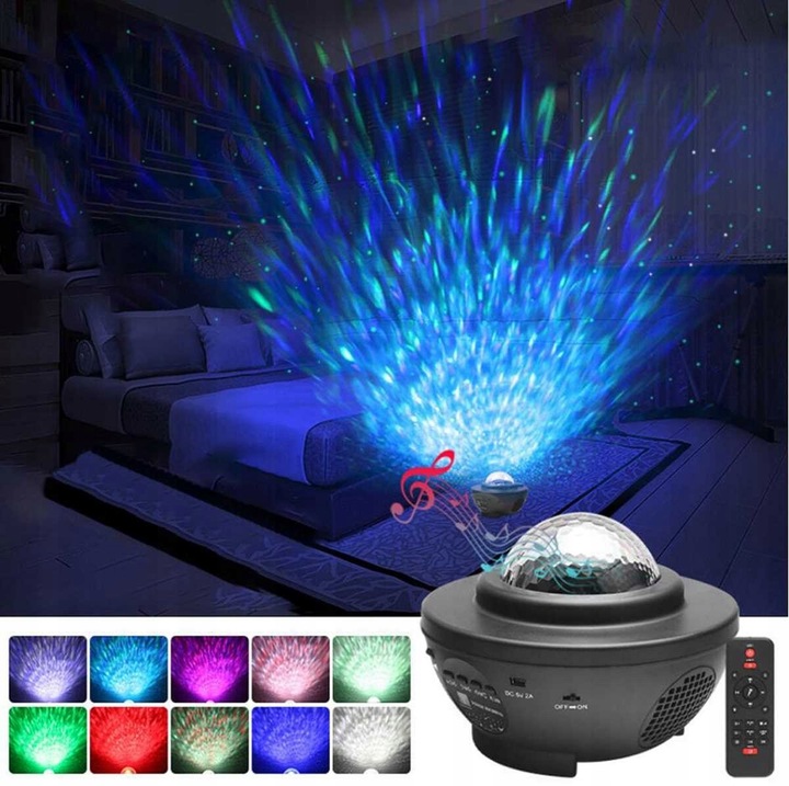 PROJEKTOR GWIAZD RZUTNIK NIEBA LAMPKA NOCNA ASTRONAUTA GŁOŚNIK BLUETOOTH